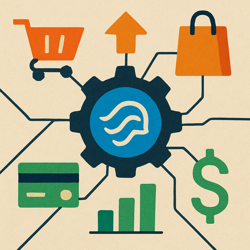 abstract image about commerce engine medusa avoid using any text